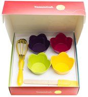 Zak Designs Tiny Chef 6-Piece Kids Baking &amp; Activity Set for Baking Cupcakes, Flora Design N11