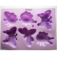 Allforhome 6 Cavities Butterfly dragonfly Silicone Cake Baking Mold Cake Pan Muffin Cups Handmade Soap Moulds...