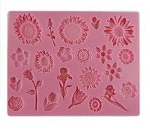 Autek Sun Flower Rose Fondant Soap Sugar Craft Cake Decorating Silicone Mold #126