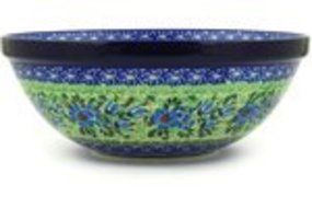 Polmedia Polish Pottery 11-inch Stoneware Bowl H6304F Hand Painted from Ceramika Artystyczna in Boleslawiec Poland... N3