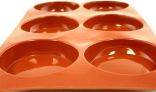 World Cuisine Non-Stick Silicone Mold, 6 Small Cakes, Plain N3