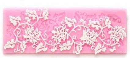 Allforhome Rattan Shape Flower and Leaf Sugarcraft Silicone Lace Fondant Embossing Mat Cake DIY Moulds Candy Decoration...