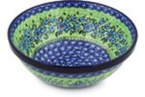 Polmedia Polish Pottery 11-inch Stoneware Bowl H6304F Hand Painted from Ceramika Artystyczna in Boleslawiec Poland... N4