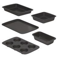 NEW Baker's Secret 5 Piece Bakeware Set - Gray