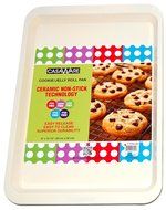 casaWare Ceramic Coated NonStick Cookie/Jelly Roll Pan (9 X 12.5-Inch, Cream/Blue)