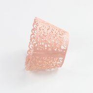 BUTEFO 50 Pcs Cupcake Holders Hollow Carving Decor Wrapper Wraps Cupcake Muffin Paper Holders (Gold) N19