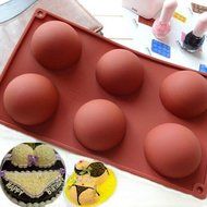 Lariy Hot 6-Big Half Ball Round Cookie Chocolate Cake Candy Soap Mold Silicone Mould N3