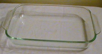 Pyrex 2.2 Qt. Clear with Greenish Tint Rectangular Casserole Dish