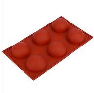Lariy 6 Even Large Domed DIY Half-Ball Silicone Cake Mold Chocolate NEW