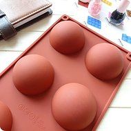 Lariy Hot 6-Big Half Ball Round Cookie Chocolate Cake Candy Soap Mold Silicone Mould N4