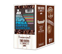 Two Rivers Flavored Sampler Pack Single-Cup Coffee for Keurig K-Cup Brewers, 40 Count N4