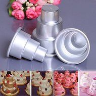 "DIY Mini 3-Tier Cupcake Pudding Chocolate Cake Mold Baking Pan (S)" shopping
