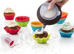 Cupcake Liners Complete Set: Pack of 24 Muffin Cake Molds Silicone Cups + Corer Plunger + Cake Decorating Kit... N2