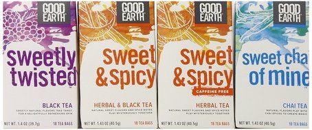 Good Earth Black Tea Variety Pack, 4 Boxes, each with 18 bags