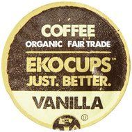 EKOCUPS Artisan Organic&nbsp;Vanilla&nbsp;Flavored Coffee, Medium roast, in Recyclable Single Serve CUps for the Keuirg...