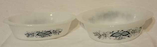 Glasbake - Onion Blue - 2 Piece Set - J235 1 Quart &amp; J514 2 Quart N2
