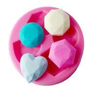 FOUR-C Gum paste Molds Different Diamond Silicone Mould for Cake Color Pink N2