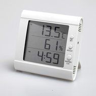 HITO Humidity/Indoor Outdoor Temperature Clock w/ Max and Min and Remote Probe (White) N8