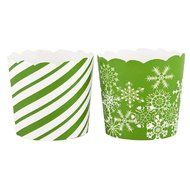 by Designs Small Disposable Baking Cup Holiday Green Set