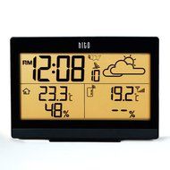HITO Humidity/Indoor Outdoor Temperature Clock w/ Max and Min and Remote Probe (White) N9