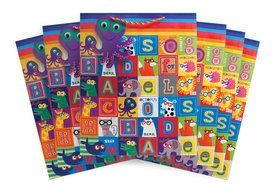 The Gift Wrap Company Jumbo Gift Bags (Set of 6), Alphabest, Multicolor