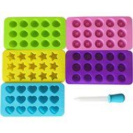 5 Pack Silicone Homemade Soap Candy Chocolate Gummy Mold With a Bonus Dropper