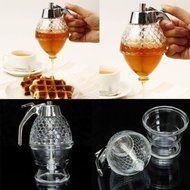 Bakeware 200ML Honeycomb Dispenser Acrylic Honey Pot Gravy Boats Crystal Syrup Dispenser