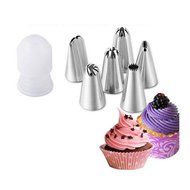 Generic 8 Pieces 304 Stainless Steel Nozzles Tips and Pastry Bag Set,Cake Decorating Tool Kit,6 Decorating Tips... N2