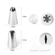 Generic 8 Pieces 304 Stainless Steel Nozzles Tips and Pastry Bag Set,Cake Decorating Tool Kit,6 Decorating Tips... N3