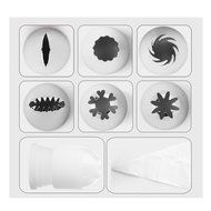 Generic 8 Pieces 304 Stainless Steel Nozzles Tips and Pastry Bag Set,Cake Decorating Tool Kit,6 Decorating Tips... N5