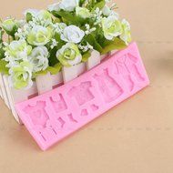 Yosoo Letter Flag Bunting Silicone Fondant Mold Cake Decorating Chocolate Mould Baking N32