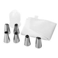 Generic 8 Pieces 304 Stainless Steel Nozzles Tips and Pastry Bag Set,Cake Decorating Tool Kit,6 Decorating Tips... N8