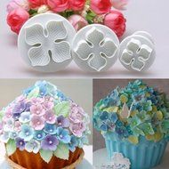 3pcs Hydrangea Flower Fondant Cake Decorating SugarCraft Plunger Cutter Mold