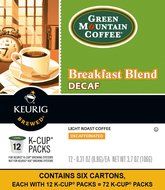 Green Mountain Coffee Breakfast Blend, Keurig K-Cups, 72 Count N22