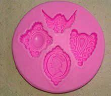 Design 513 Queen,Angels and Gem Silicone Mold,Sugar Mold,Chocolate Mold, Cake Decoration Tool, Food Grade Material N3