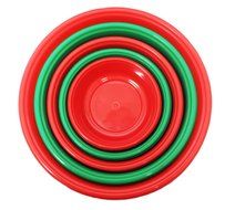 Click 6 Piece Nesting Mixing Bowl Set Christmas Colors (6 Piece, Red &amp; Green) N5
