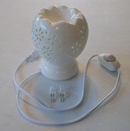 6.5 Inch Aromatherapy lamp white ceramic electric oil diffuser with dimmer control - 6.5 inch H N2