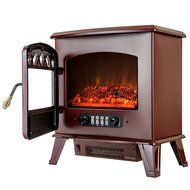 Golden Vantage 20" Freestanding Portable 1500W Adjustable 5200 BTU 2 Setting Tempered Glass Electric Fireplace...