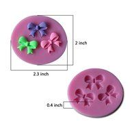 Witkey 3 Cavity Lovely Bow Shaped Silicone Decorating Craft Mold for Cake Cupcake Fondant Chocolate Jello Candy... N3
