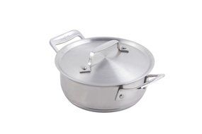 Bon Chef 60027 Stainless Steel Induction Ready Cucina Round Casserole Dish with Lid, 36 oz Capacity, 6" Diameter...