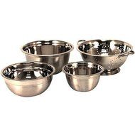 4-Piece Mixing Bowl and Colander Set Stainless Steel