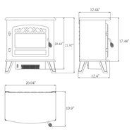 Golden Vantage 20" Freestanding Portable 1500W Adjustable 5200 BTU 2 Setting Tempered Glass Electric Fireplace... N2