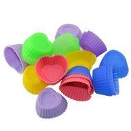 Buytra 10 Pack Reusable Silicone Cupcake Liners Muffin Cups Baking Cups BPA Free Food Grade,Heart Shape N5