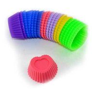 Buytra 10 Pack Reusable Silicone Cupcake Liners Muffin Cups Baking Cups BPA Free Food Grade,Heart Shape N6