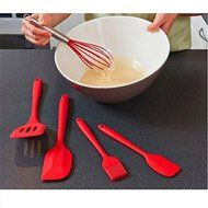 BakeWarePlus 5 Pcs/set Silicone Turner Spatula Basting Brush Whisk Kitchen Baking Utensils N17