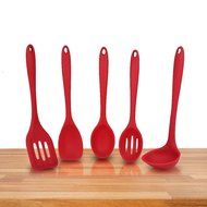 BakeWarePlus 5 Pcs/set Silicone Turner Spatula Basting Brush Whisk Kitchen Baking Utensils N18