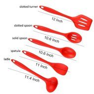 BakeWarePlus 5 Pcs/set Silicone Turner Spatula Basting Brush Whisk Kitchen Baking Utensils N19