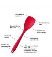 BakeWarePlus 5 Pcs/set Silicone Turner Spatula Basting Brush Whisk Kitchen Baking Utensils N21