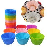 10 Pack Reusable Silicone Cupcake Liners Muffin Cups Baking Cups BPA Free Food Grade,Star Shape N6