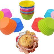 10 Pack Reusable Silicone Cupcake Liners Muffin Cups Baking Cups BPA Free Food Grade,Star Shape N7